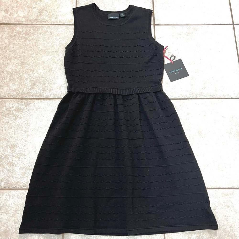 NWT Cynthia Rowley Black Sleeveless Knit Sweater Dress - Picture 5 of 13